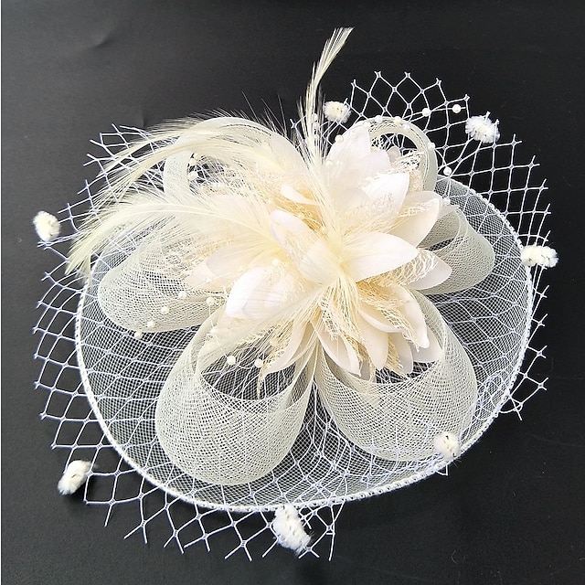  plumes / fascinators en filet chapeau derby kentucky / fleurs / chapeaux avec plumes / fourrure / floral 1pc mariage / occasion spéciale / casque de jour pour dames
