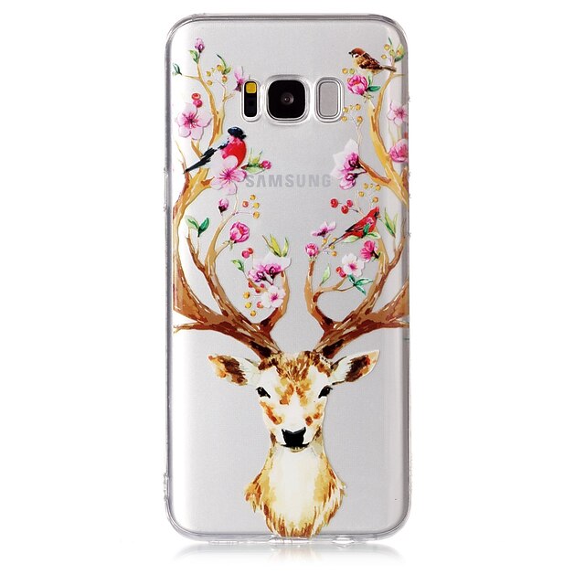  Etui Til Samsung Galaxy S8 Plus / S8 / S7 edge Transparent / Mønster Bagcover Dyr / Blomst Blødt TPU