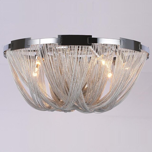  6-Light 60 cm Designers Flush Mount Lights Metal Electroplated Modern Contemporary 110-120V / 220-240V / E12 / E14