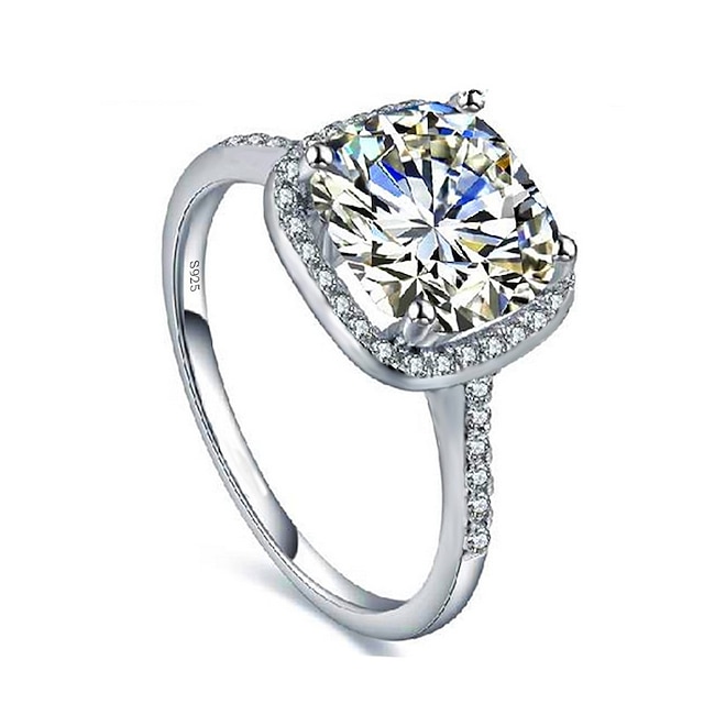  Ring Diamant simulert Sølv Zirkonium damer Mote 5 6 7 8 9 / Dame / Kubisk Zirkonium