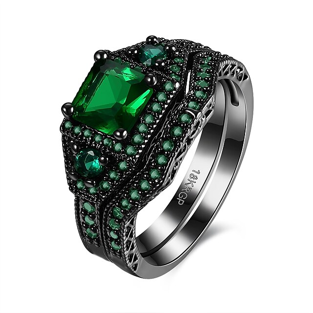  Női Gyűrű - Réz, Arannyal bevont Egyedi, Vintage 8 Bíbor / Zöld / Kék Kompatibilitás Születésnap / Parti / Estélyi / Ajándék