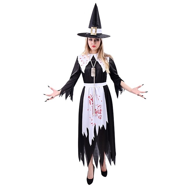  Hexe / Cosplay Kleid Damen / Unisex Halloween / Karneval Fest / Feiertage Halloween Kostüme Schwarz Vintage