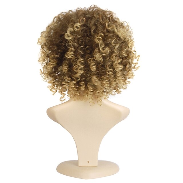  Synthetic Wig Curly Curly Wig Short Black / Honey Blonde Synthetic Hair Women's African American Wig Mixed Color