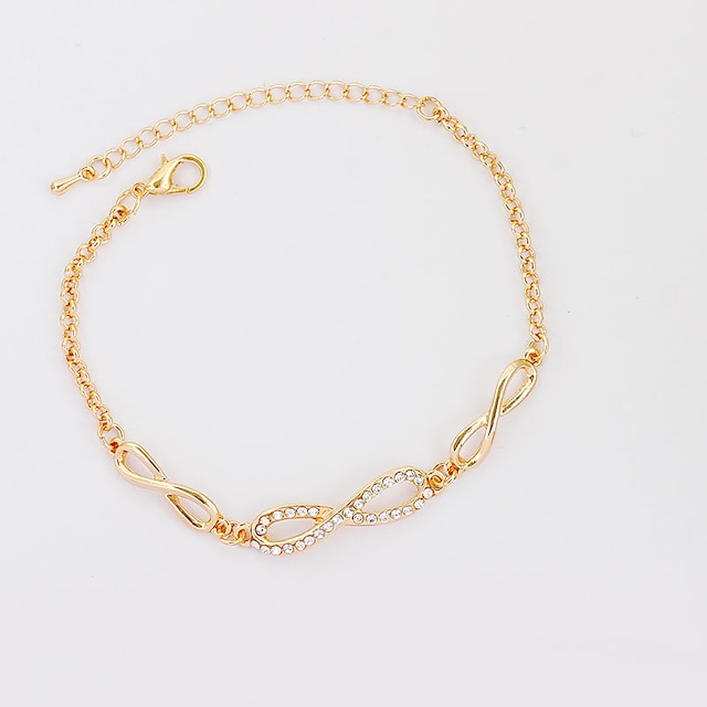  Women's Chain Bracelet Tennis Bracelet Bowknot Fashion Rhinestone Bracelet Jewelry Gold / Silver For Birthday Gift