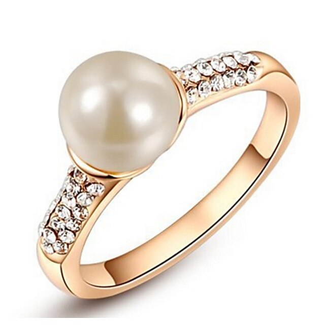  Damen Eheringe / Bandring Gold Künstliche Perle / Aleación Geometrische Form Personalisiert / Luxus / Klassisch Weihnachten / Hochzeit / Party Modeschmuck / Geburtstag / Abschluss / Verlobung