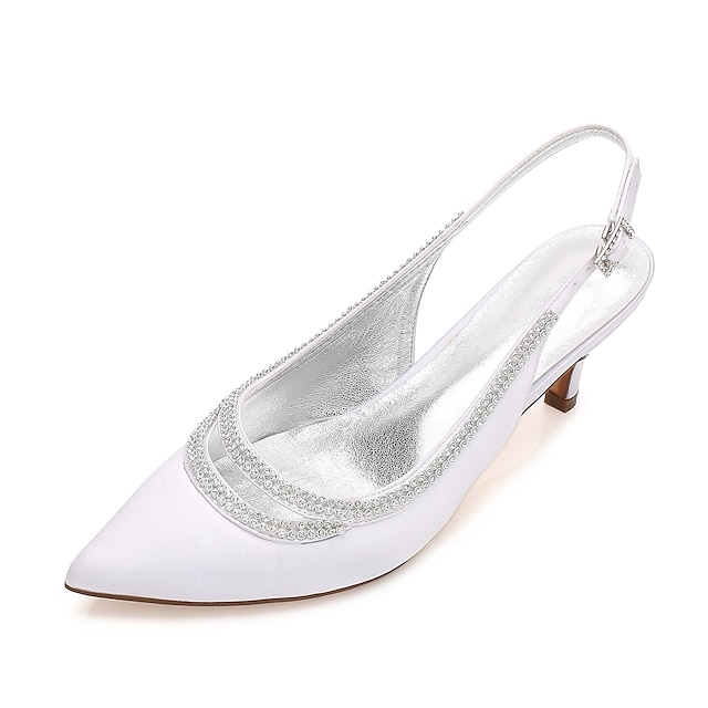  Women's Wedding Shoes Pumps Valentines Gifts Party Dress Party & Evening Wedding Heels Bridal Shoes Bridesmaid Shoes Rhinestone Hollow-out Kitten Heel Cone Heel Low Heel Pointed Toe Comfort Mary Jane