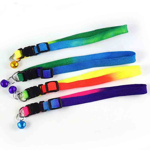  Cat Dog With Bell Solid Colored Nylon