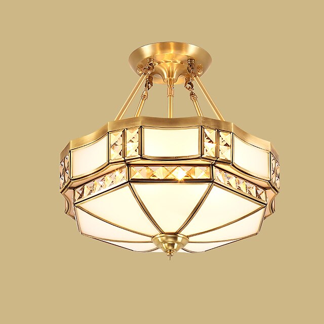  4-אור 48 cm LED מנורות תלויות מתכת זכוכית Brass מסורתי / קלסי 220-240V