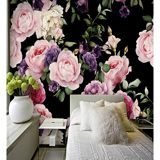  印刷接着剤をカバーする壁画の壁紙ウォールステッカー必要な花の花のキャンバスの家の装飾