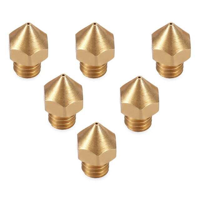  Anet 3D Printer Part Extruder Brass Nozzle Head 6 Six Sizes  0.2mm/0.3mm/0.4mm
