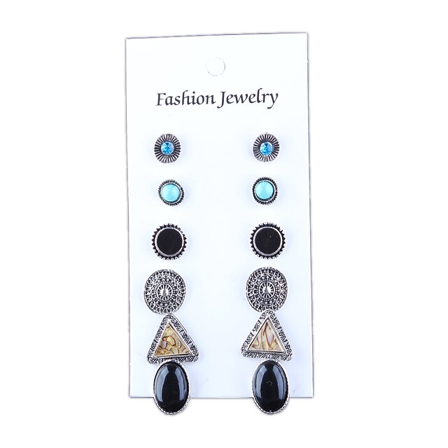  Women's Stud Earrings - Vintage, Bohemian, Fashion Silver For Wedding / Party / Daily