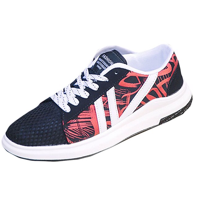  Men's Rubber Spring / Fall Comfort Sneakers Black / Silver / Black / Red / Lace-up / Outdoor