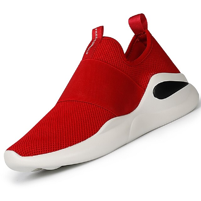  Herrn Schuhe Stoff Sommer Herbst Komfort Leuchtende Sohlen Sneakers Schnürsenkel für Normal Schwarz Rot