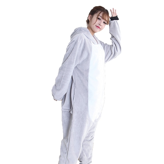 Toys & Hobbies Cosplay & Costumes | Adults Kigurumi Pajamas Koala Onesie Pajamas Flannel Fabric Gray Cosplay For Men and Women A