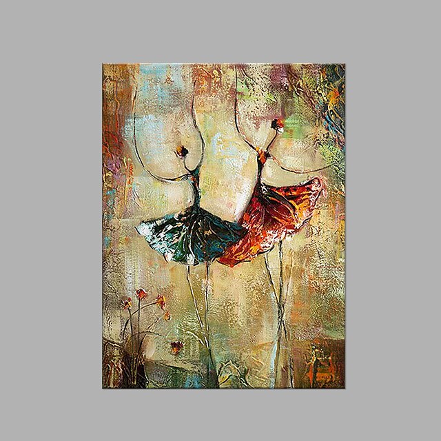  Oil Painting Hand Painted - Abstract Artistic Canvas / Stretched Canvas