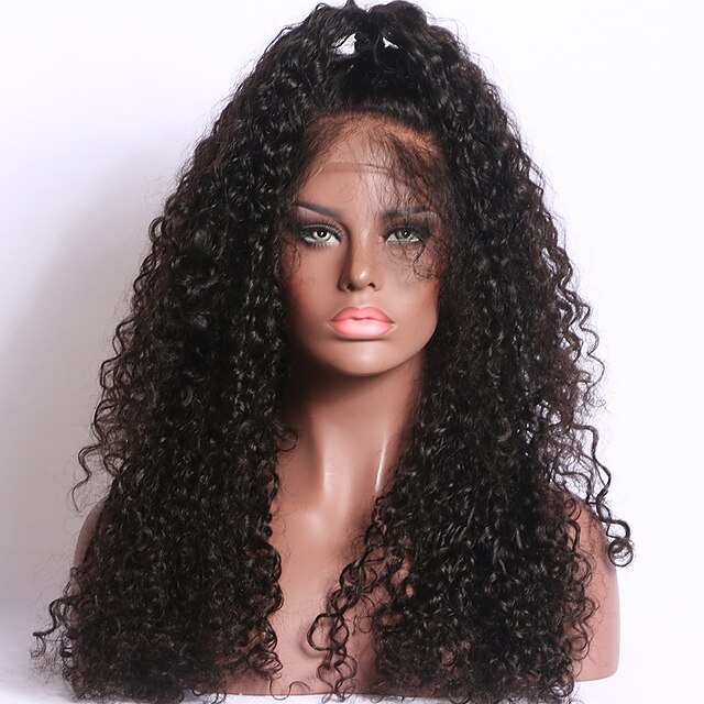  Echt haar Kanten Voorkant Pruik stijl Braziliaans haar Kinky Curly Pruik 150% Haardichtheid 12-26 inch(es) met babyhaar Natuurlijke haarlijn Afro-Amerikaanse pruik 100% handgebonden Pre-geplukt Dames