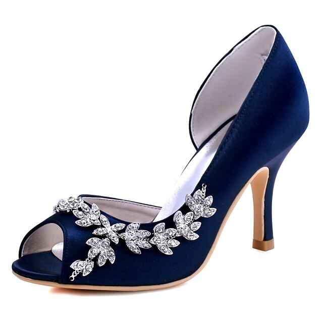  Pentru femei pantofi de nunta Toc Stilat Vârf rotund Cristal Material elastic Balerini Basic Primăvară / Vară Rosu / Roz Deschis / Cristal / Nuntă / Party & Seară
