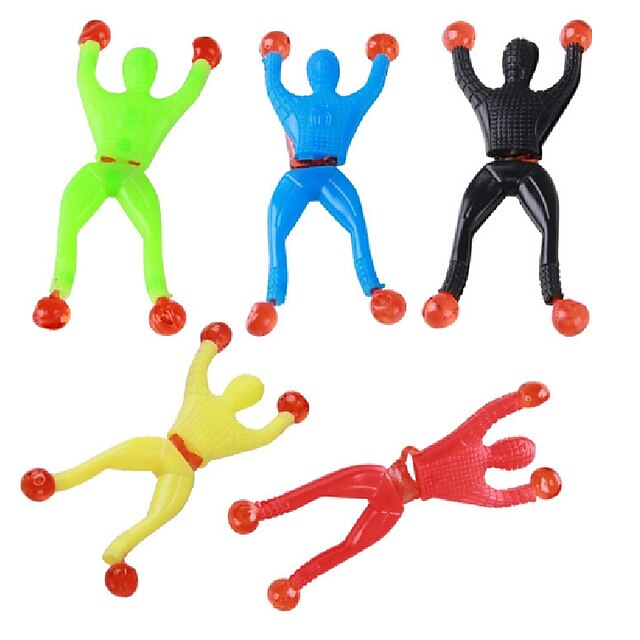  3 stks klimmen spider kleverige klimmen muur superman nostalgische speelgoed voor kinderen kids grappige speelgoed slijm kleverige klimwand man squeeze ramdon kleur