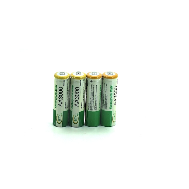  4pcs ni-mh аккумулятор aa3000 1.2v аккумуляторная батарея высокого качества