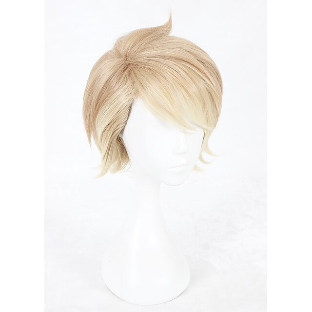  14inch short flaxen mixed a3 itaru chigasaki wig synthetic anime cosplay hair wigs cs 336b Halloween