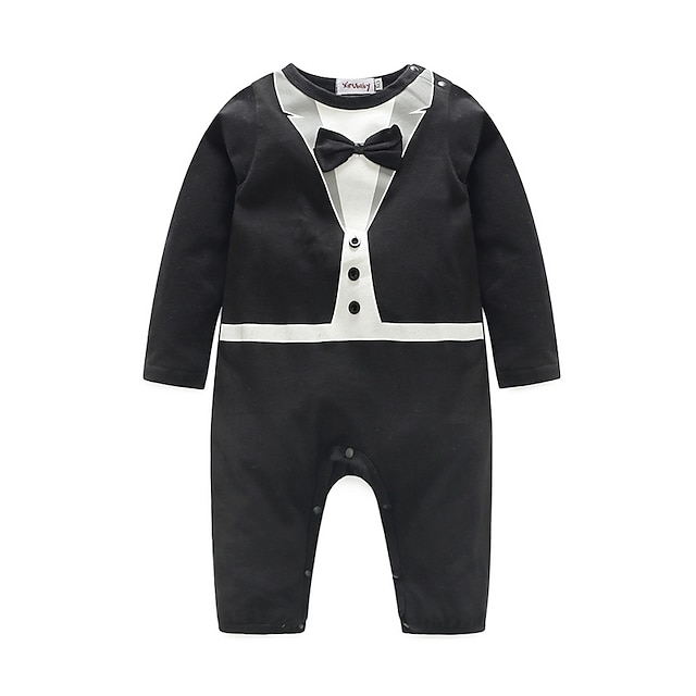  赤ちゃん 男の子 ソリッド 半袖 オーバーオール＆ジャンプスーツ ブラック