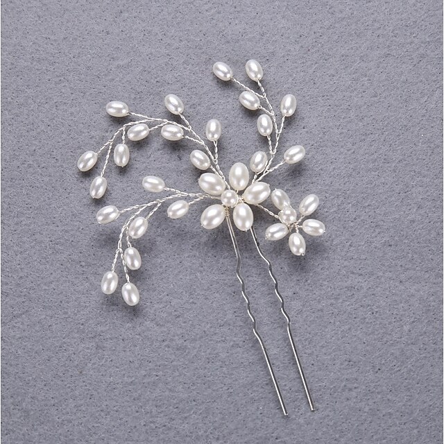  Imitation Pearl Hair Pin with 1 Wedding / Special Occasion / Halloween Headpiece