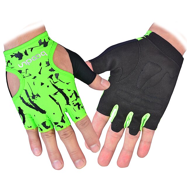  BOODUN Winter Bike Gloves / Cycling Gloves Mountain Bike MTB Breathable Anti-Slip Sweat-wicking Protective Half Finger Sports Gloves Lycra Green Rose for Adults' Fitness Gym Workout