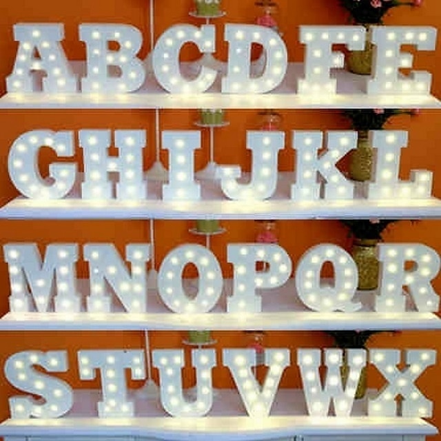 & Gspirit LED Letter Lights Sign 26 Alphabet Light Up Letters Sign Birthday Wedding Party Bar Bedroom Wall Hanging Decor 
