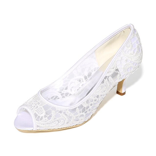  Women's Wedding Shoes Stiletto Heel Peep Toe Knit Basic Pump Spring / Summer Black / White / Ivory / Party & Evening / EU40