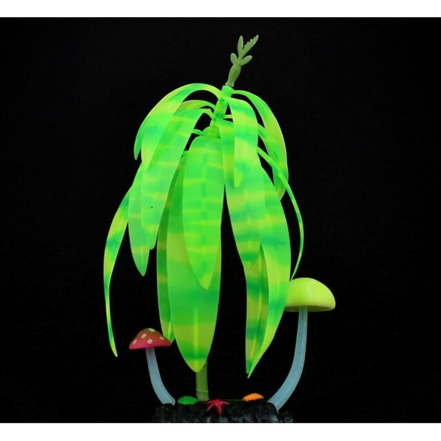  Akwarium dekoracja akwarium akwarium rośliny sztuczne rośliny świecąca guma 22*22 cm;