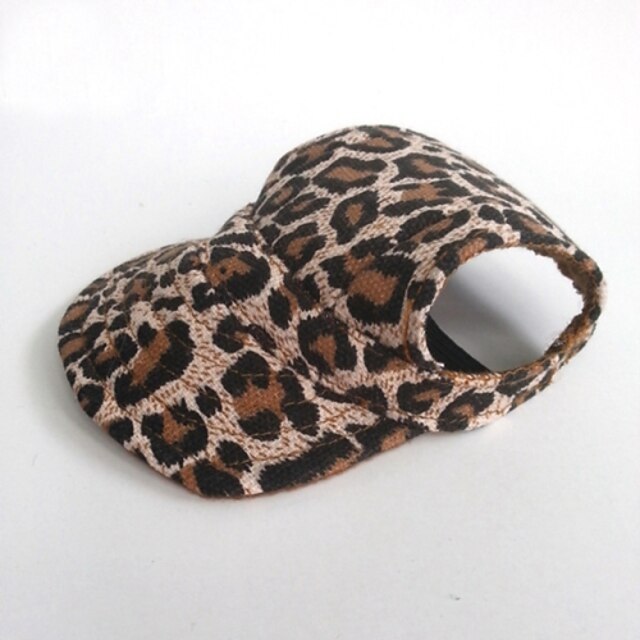  Cat Dog Hoodie Bandanas & Hats Sport Hat Leopard Holiday Dog Clothes Puppy Clothes Dog Outfits Brown Costume for Girl and Boy Dog Nylon S M