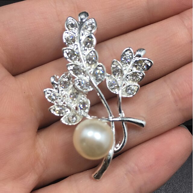  Women's Girls' Brooches Roses Flower Brooch Jewelry Silver For Wedding Party Gift Daily Evening Party