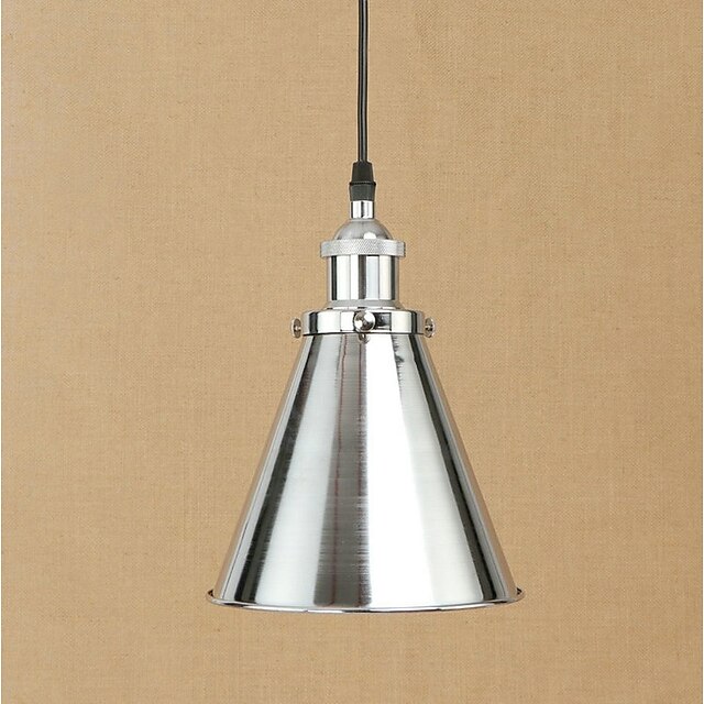 Lights & Lighting Pendant Lights | 1-Light 18.5 cm Anti-Glare Pendant Light Metal Chrome Retro Designers 40W 110-120V / 220-240V