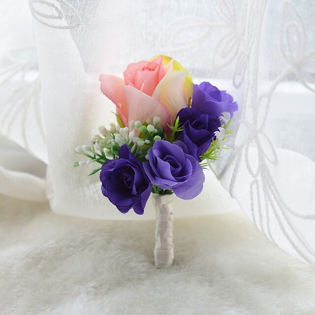  Bouquets de Noiva Alfinetes de Lapela Casamento Organza / Cetim 3.94 polegada