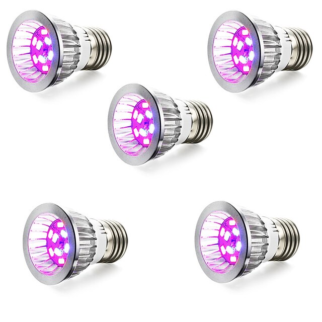  5pcs 3 W Growing Light Bulb 165-190 lm E14 GU10 E26 / E27 50 LED Beads SMD 5730 Red Blue 85-265 V / 5 pcs / RoHS / FCC