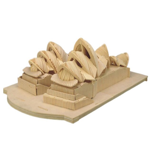  3D Puzzle Jigsaw Puzzle Wooden Model Famous buildings House Wooden Natural Wood Unisex Toy Gift