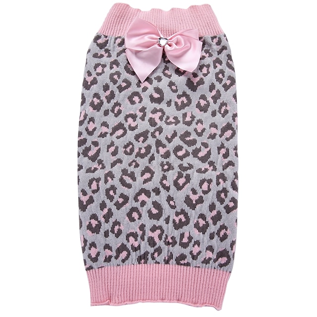  Cat Dog Coat Sweater Carnival Leopard Cosplay CasualWinter Dog Clothes Puppy Clothes Dog Outfits Pink Costume for Girl and Boy Dog Spandex Cotton / Linen Blend