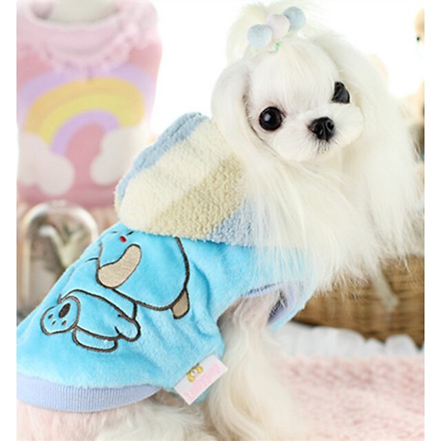  Hund Mäntel Winter Hundekleidung Warm Purpur Gelb Blau Kostüm Daune Baumwolle Cartoon Design Lässig / Alltäglich XS S M L XL