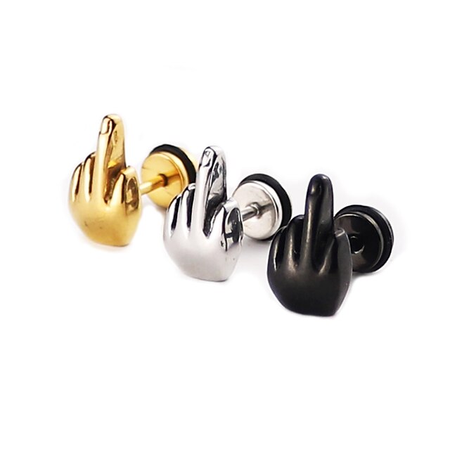  Men's Women's Stud Earrings Personalized Hypoallergenic Simple Style Punk Rock Stainless Steel Hamsa Hand Jewelry Casual Street Club