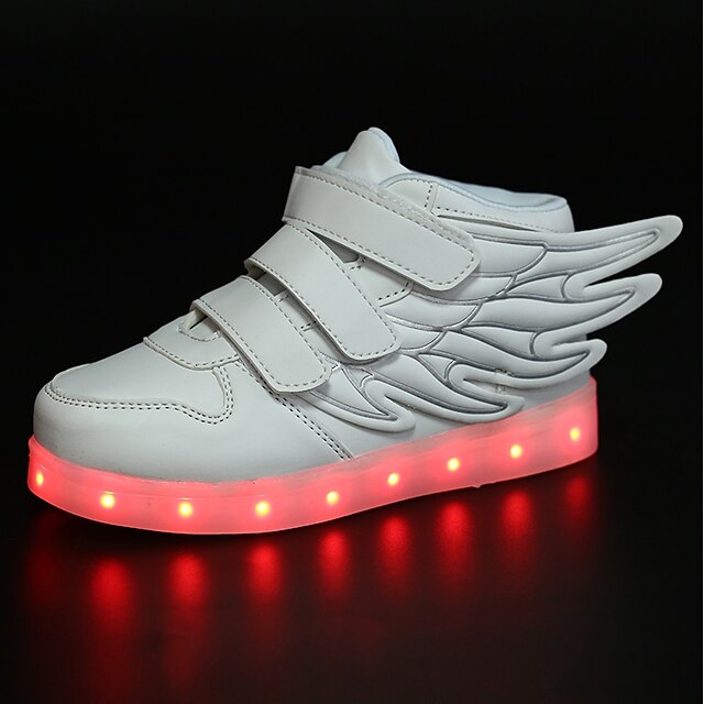  Mädchen Sneaker Komfort Neuheit Leuchtende LED-Schuhe Künstliche Mikrofaser Polyurethan Herbst Winter Normal Flacher AbsatzWeiß Schwarz