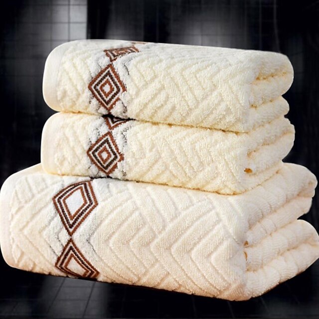  Overlegen kvalitet Badehåndklæde Sæt, Jacquard Vævning 100% bomuld Badeværelse