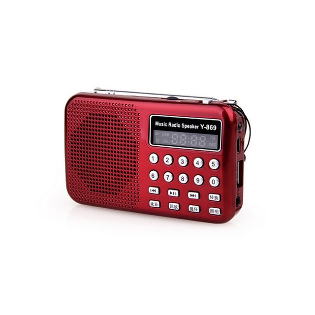  Y-869 FM Portable Radio MP3 Player TF Card World Receiver Black / Red / Blue