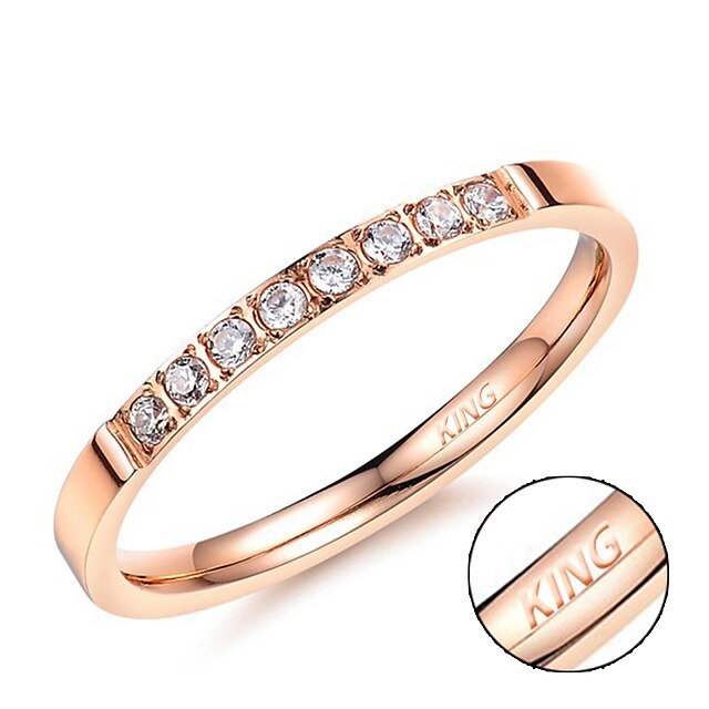  Personalized Gift Rings Rhinestone Titanium Steel Women's Glitters Fashionable Jewelry Simple Geometric Nature Inspired Chic & Modern Gift
