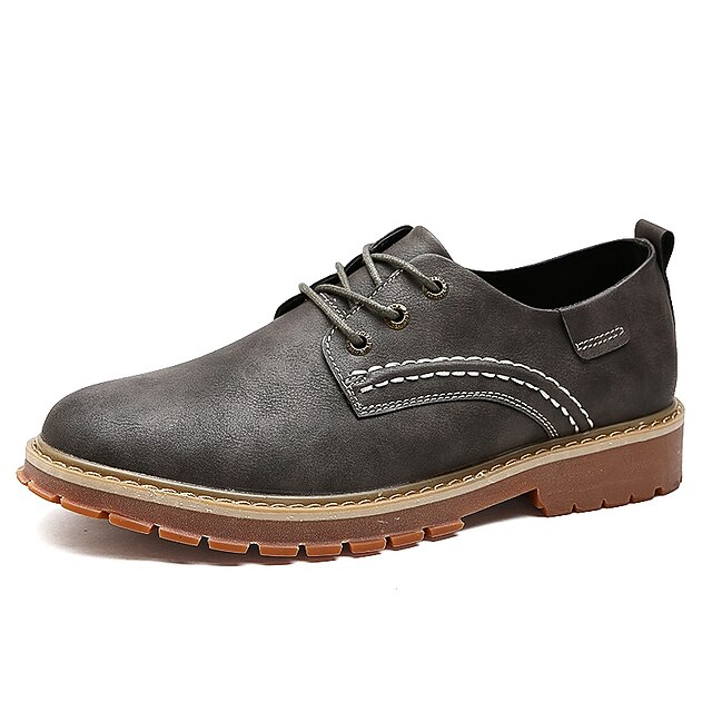  Men's Oxford / Leather / Cowhide Fall / Winter Comfort Oxfords Black / Gray / Light Brown