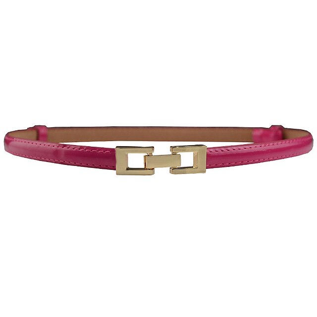  Women's Skinny Belt Party Street Dailywear Casual Gold Black Belt Pure Color Red Fall Winter Spring Summer
