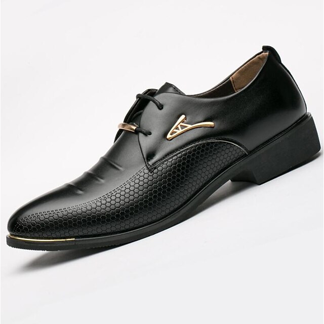  Men's Oxfords Formal Shoes Business Casual Outdoor Office & Career PU Black Brown Fall Spring