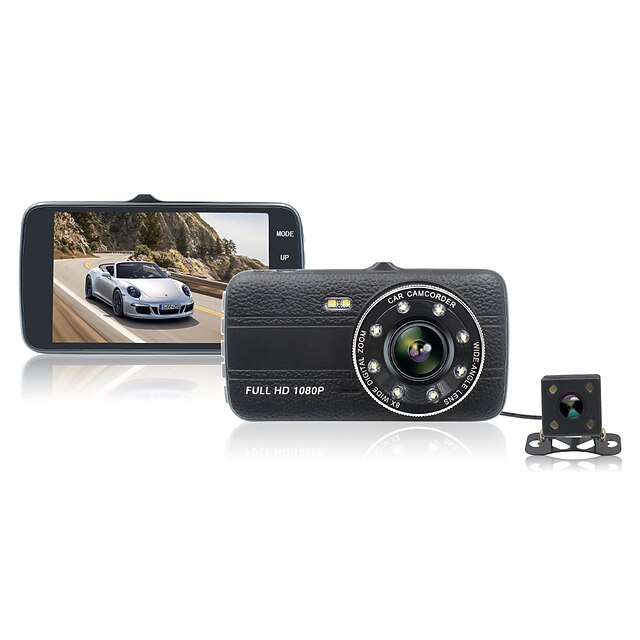  h17 720p / 1080p HD DVR de carro 170 Graus Ângulo amplo 4 polegada TFT Dash Cam com Deteção de Movimento 8 LEDs Infravermelhos Gravador de carro