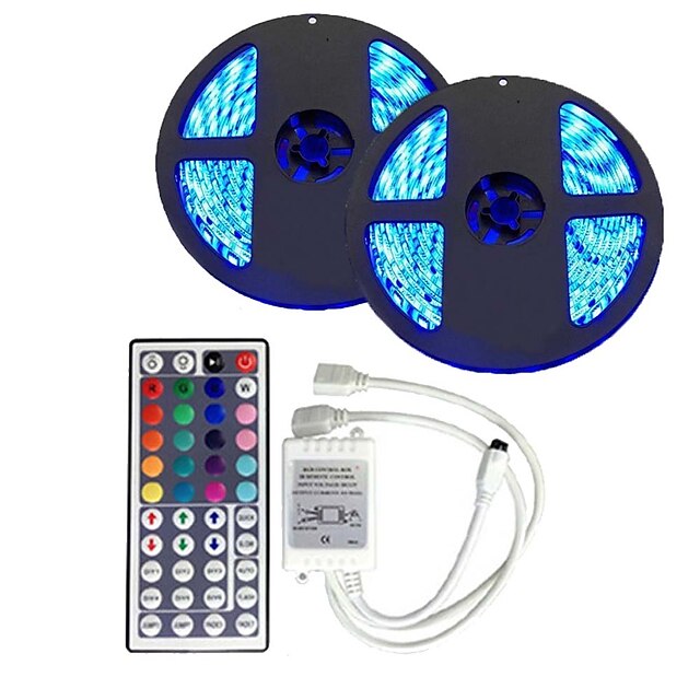  10m Sets de Luces 300 LED 5050 SMD RGB Impermeable Control remoto Cortable 12 V / Regulable / Conectable / Auto-Adhesivas / Color variable