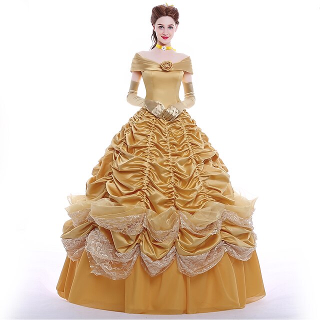  Princess Queen Cosplay Costume Party Costume Masquerade Women's Movie Cosplay Dress Gloves Petticoat Christmas Halloween Carnival Ssatin / Wig / Stitching Lace / Wig