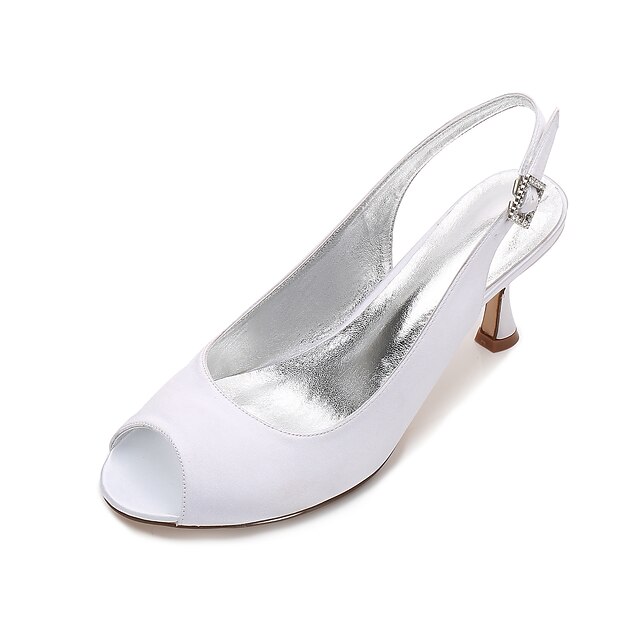  Per donna scarpe da sposa Kitten / Basso / A stiletto Punta aperta Con diamantini / Brillantini Raso Comoda / Decolleté Primavera / Estate Blu / Champagne / Avorio / Matrimonio / Serata e festa